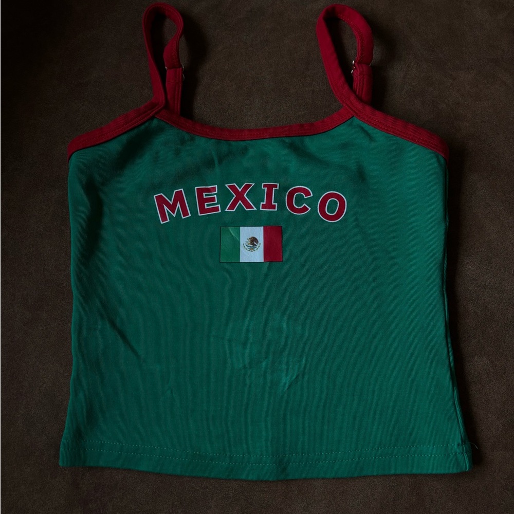 Edikted Red and Green Sleeveless Crop Camisole